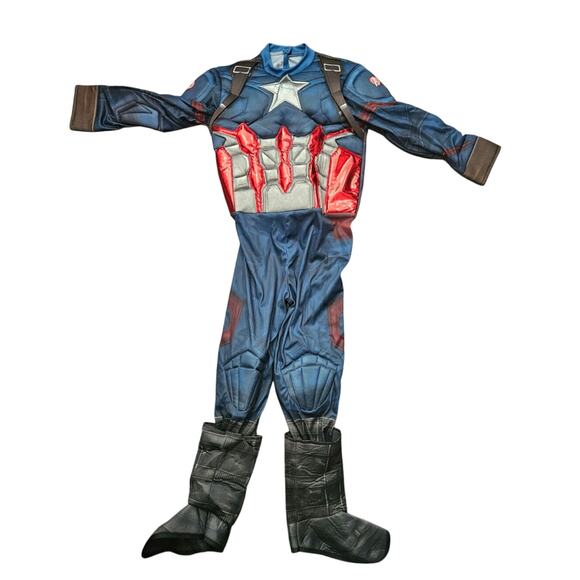 Rubies Avengers Captain America Kids Halloween Costume Super Hero JUMPSUIT ONLY - Picture 2 of 4
